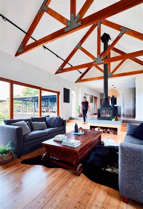 cottage metal bracket exposed beams|exposed beams for living room.